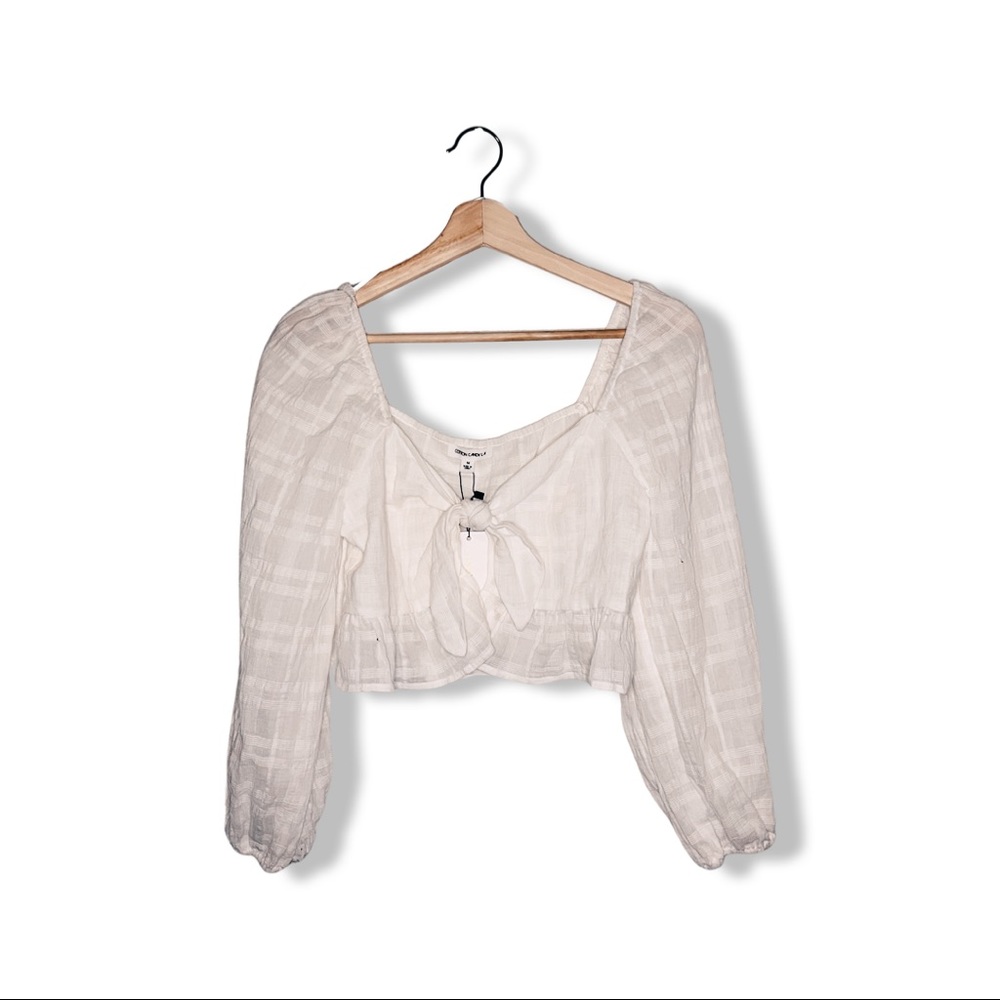 White Tie Crop Top